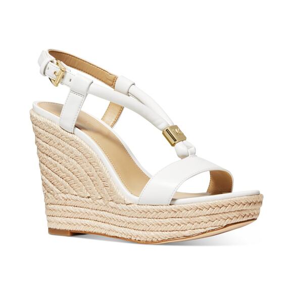 Michael Kors Women's Annie Wedge Sandals, White Size 8M - Picture 1 of 5
